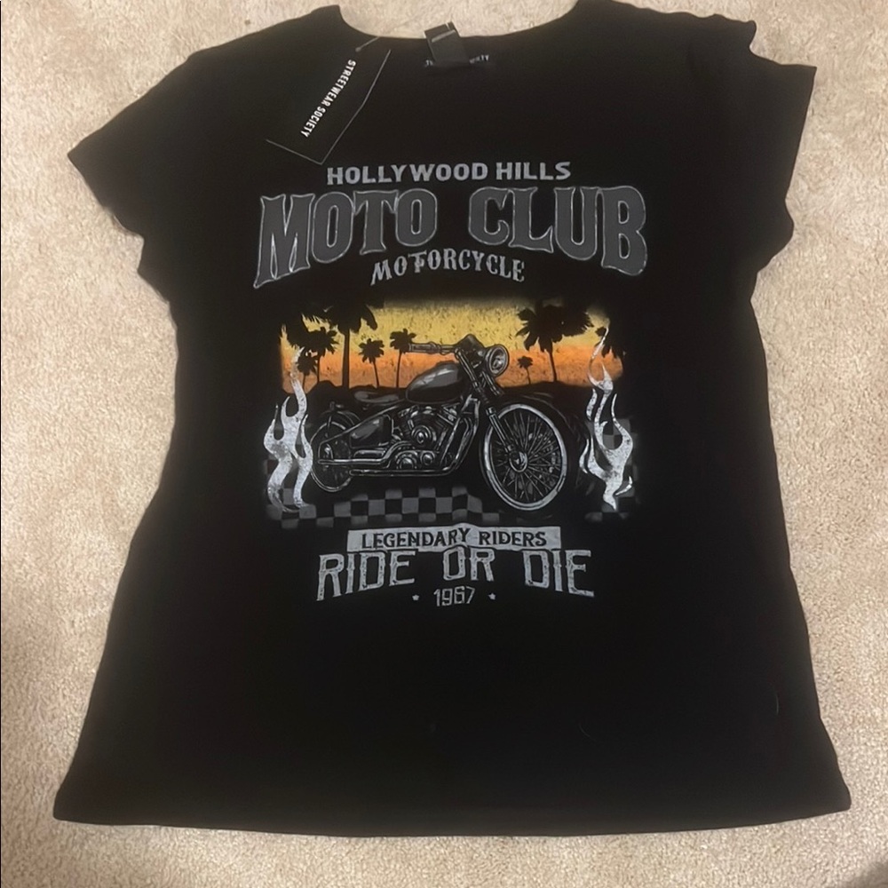 Black Moto Club Graphic T-Shirt